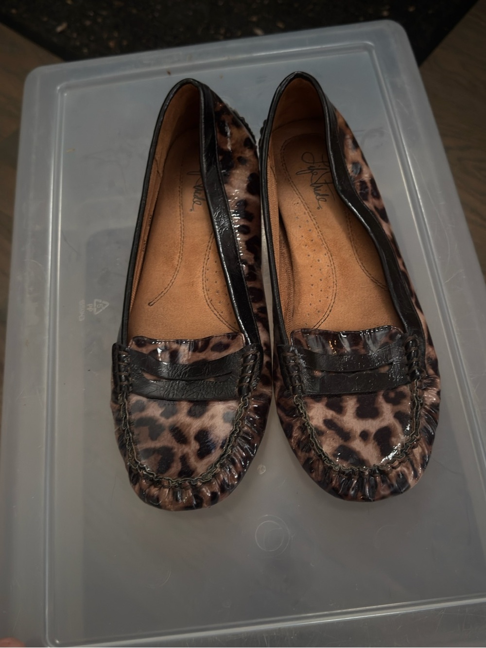 Life Stride Leopard Print Penny Loafers - Brown/Black
